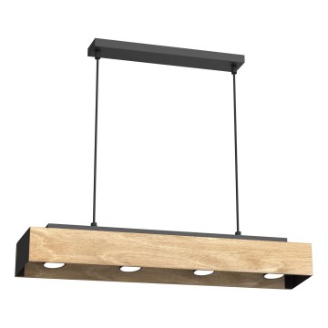 Ljuskrona med textilsladd MAISON 4xGU10/8W/230V brun/ek