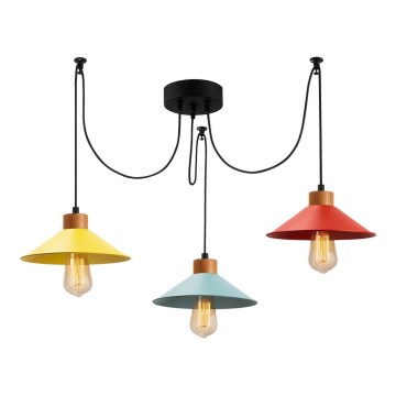 Ljuskrona med textilsladd MANAVGAT 3xE27/100W/230V spindel