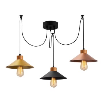 Ljuskrona med textilsladd MANAVGAT 3xE27/40W/230V spindel