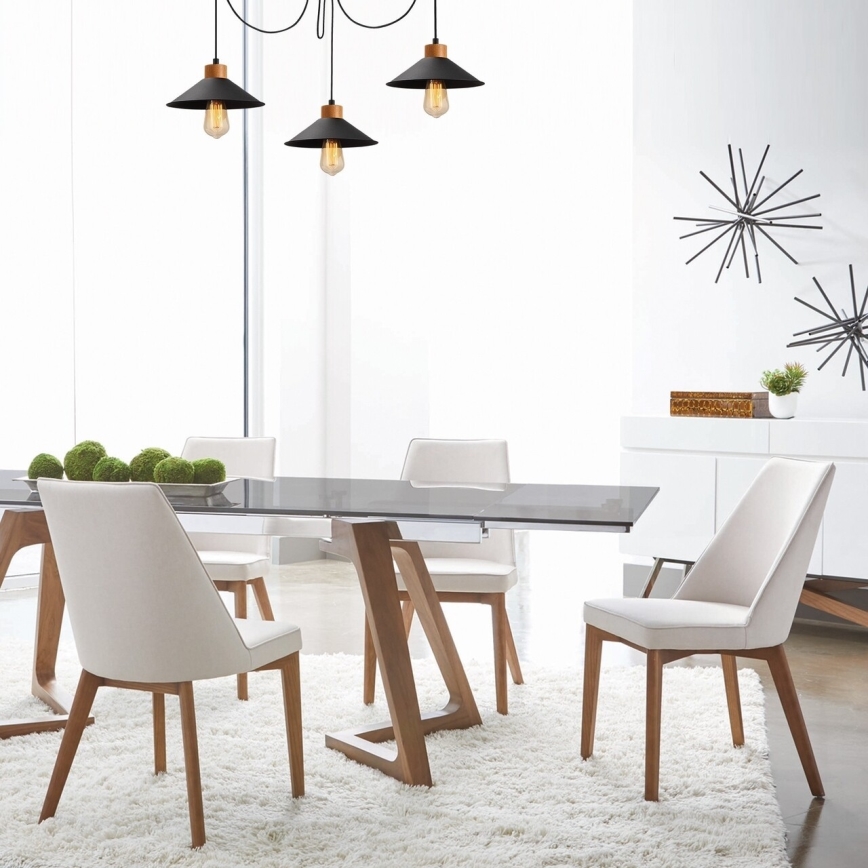 Ljuskrona med textilsladd MANAVGAT 3xE27/40W/230V spindel