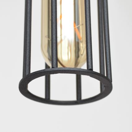 Ljuskrona med textilsladd MELODY 1xE27/15W/230V svart