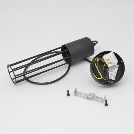 Ljuskrona med textilsladd MELODY 1xE27/15W/230V svart