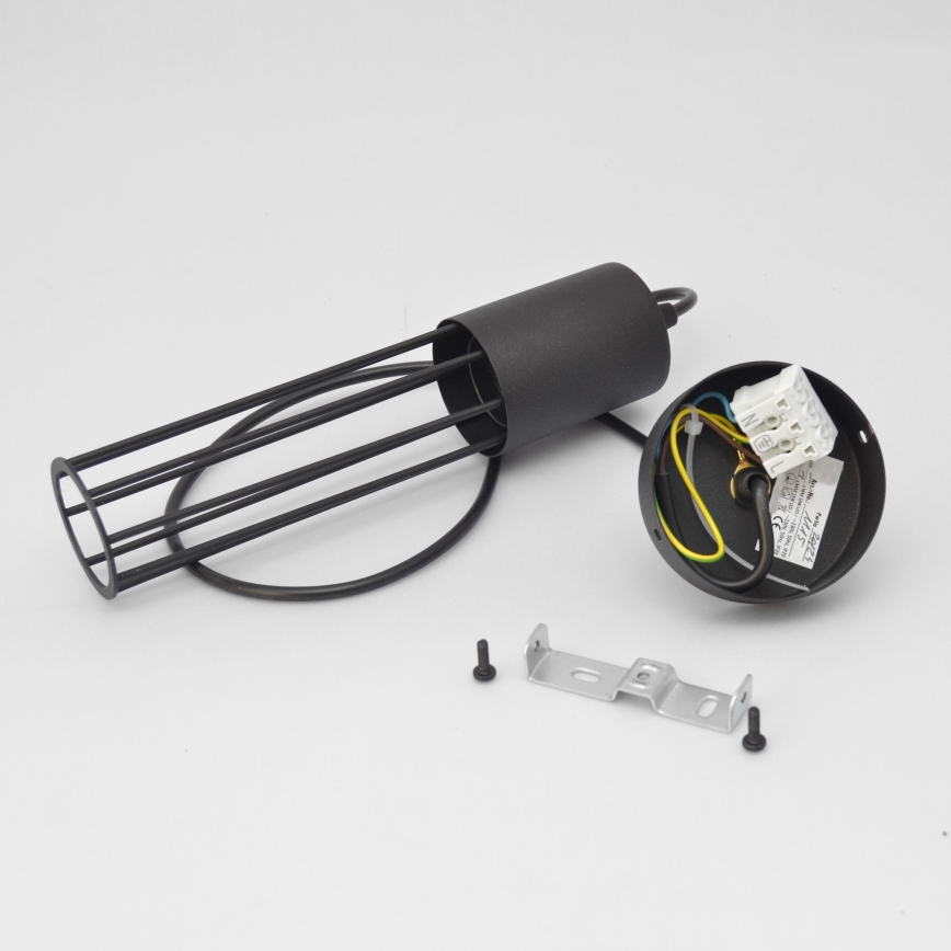 Ljuskrona med textilsladd MELODY 1xE27/15W/230V svart