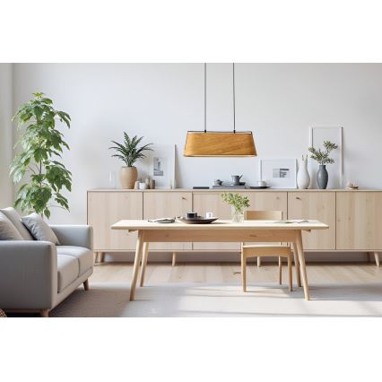 Ljuskrona med textilsladd MILBURY 2xE27/40W/230V brun