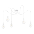 Ljuskrona med textilsladd MIROS 5xE27/60W/230V spindel vit