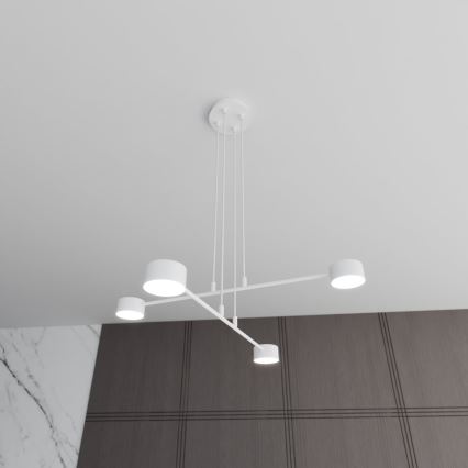 Ljuskrona med textilsladd MODUS 4xGX53/10W/230V vit