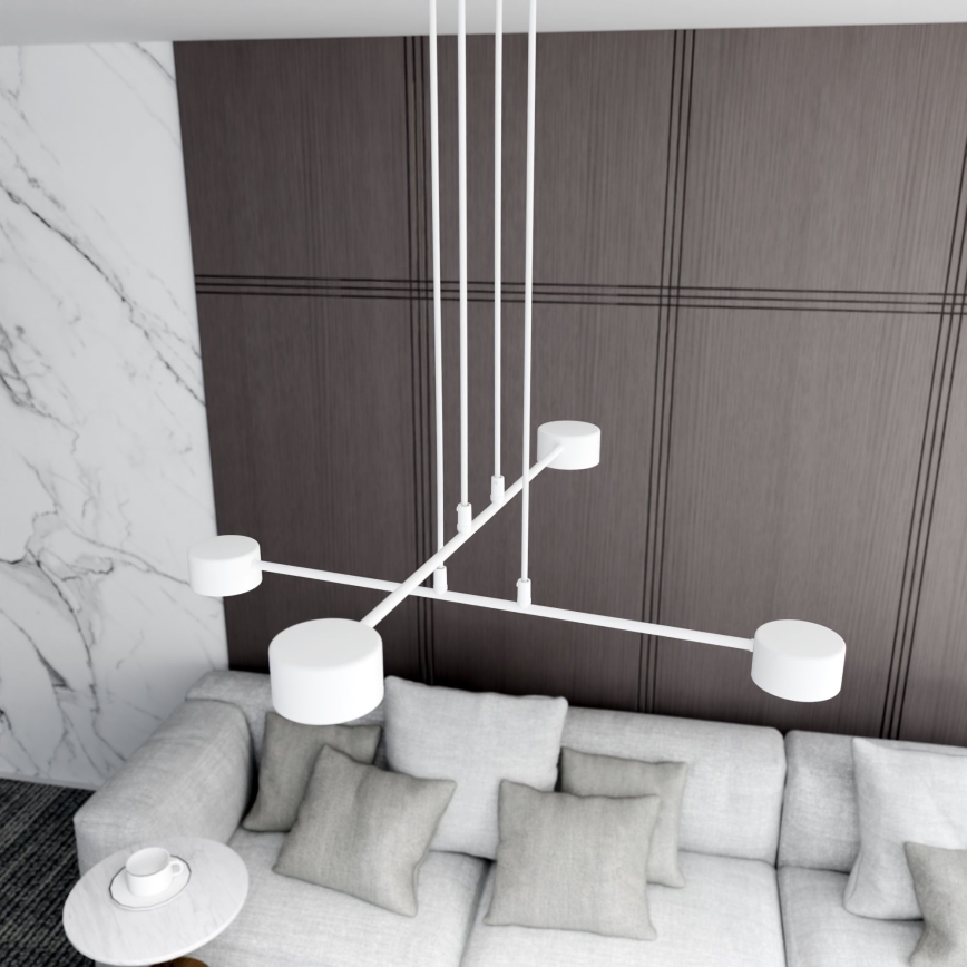 Ljuskrona med textilsladd MODUS 4xGX53/10W/230V vit