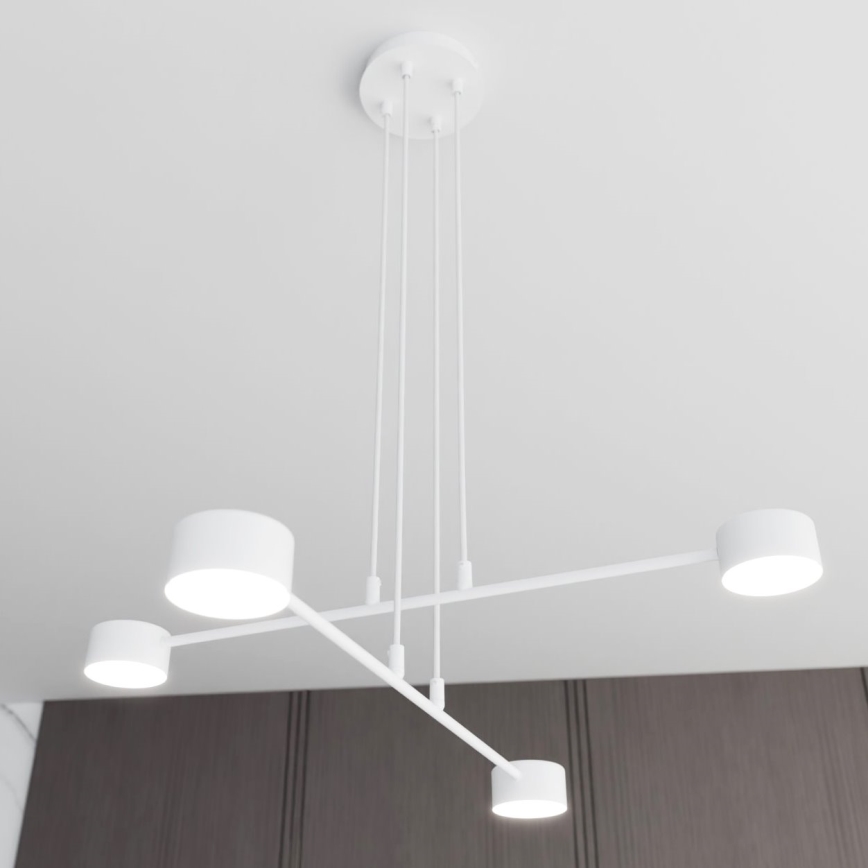 Ljuskrona med textilsladd MODUS 4xGX53/10W/230V vit