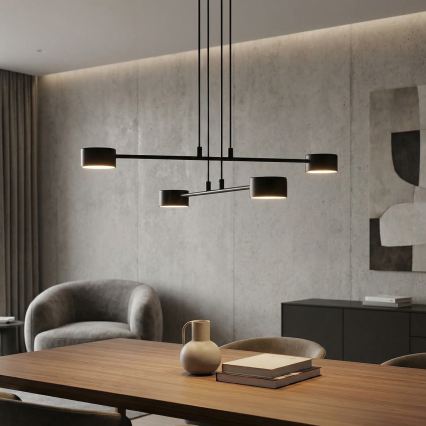 Ljuskrona med textilsladd MODUS 4xGX53/12W/230V svart