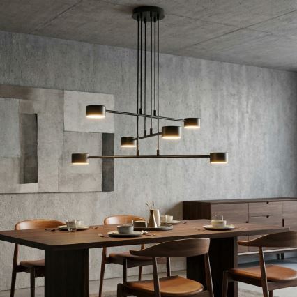 Ljuskrona med textilsladd MODUS 6xGX53/10W/230V svart