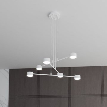 Ljuskrona med textilsladd MODUS 6xGX53/10W/230V vit