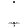 Ljuskrona med textilsladd MONTANA 1xE27/15W/230V diameter 45 cm svart