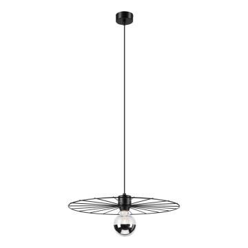 Ljuskrona med textilsladd MONTANA 1xE27/15W/230V diameter 45 cm svart