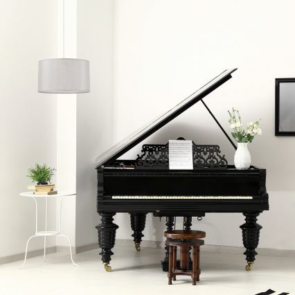 Ljuskrona med textilsladd MONTE 1xE27/60W/230V silver