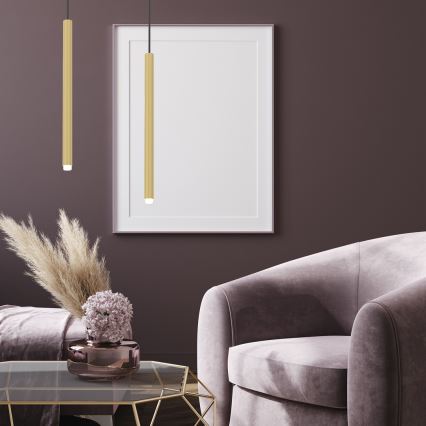 Ljuskrona med textilsladd MONZA 1xG9/8W/230V gyllene