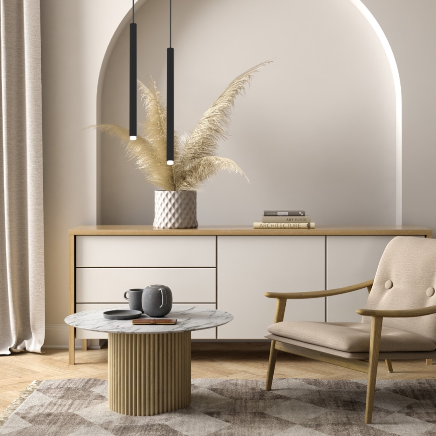 Ljuskrona med textilsladd MONZA 1xG9/8W/230V svart