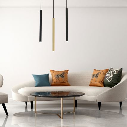 Ljuskrona med textilsladd MONZA 3xG9/8W/230V svart/gyllene