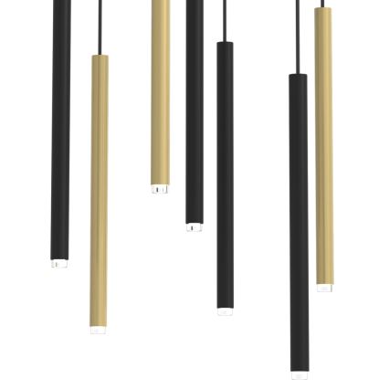 Ljuskrona med textilsladd MONZA 7xG9/8W/230V svart/gyllene