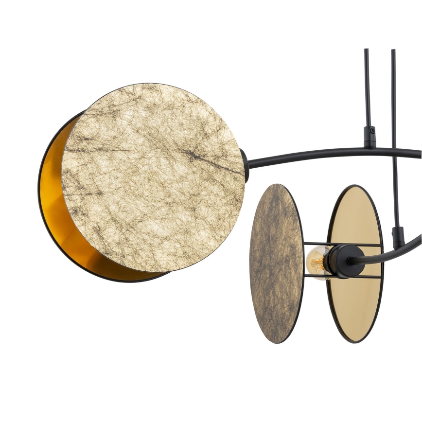 Ljuskrona med textilsladd MOTIF 4xE27/15W/230V guld