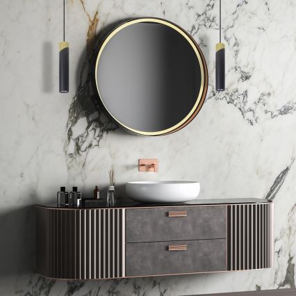 Ljuskrona med textilsladd NEO 1xGU10/8W/230V svart/guld