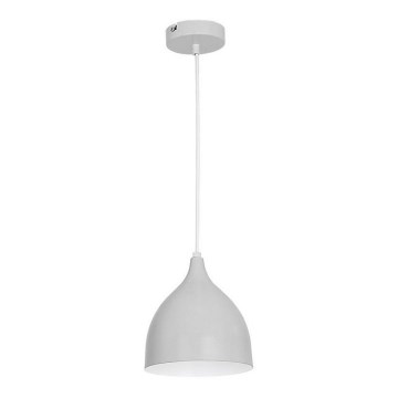 Ljuskrona med textilsladd NOAK 1xE27/15W/230V grå