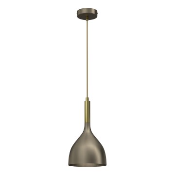 Ljuskrona med textilsladd NOAK 1xE27/15W/230V mässing/guld