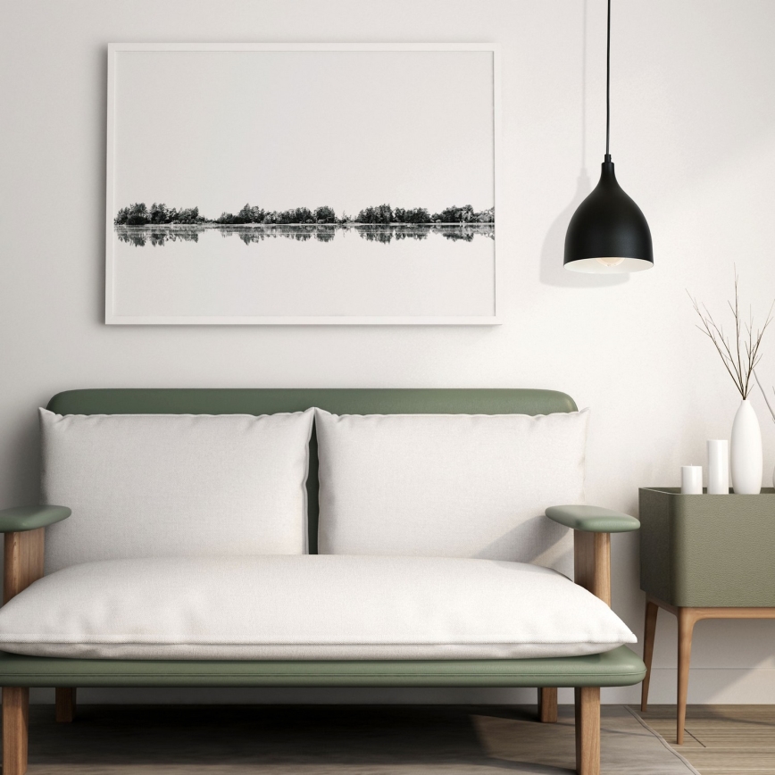 Ljuskrona med textilsladd NOAK 1xE27/15W/230V svart