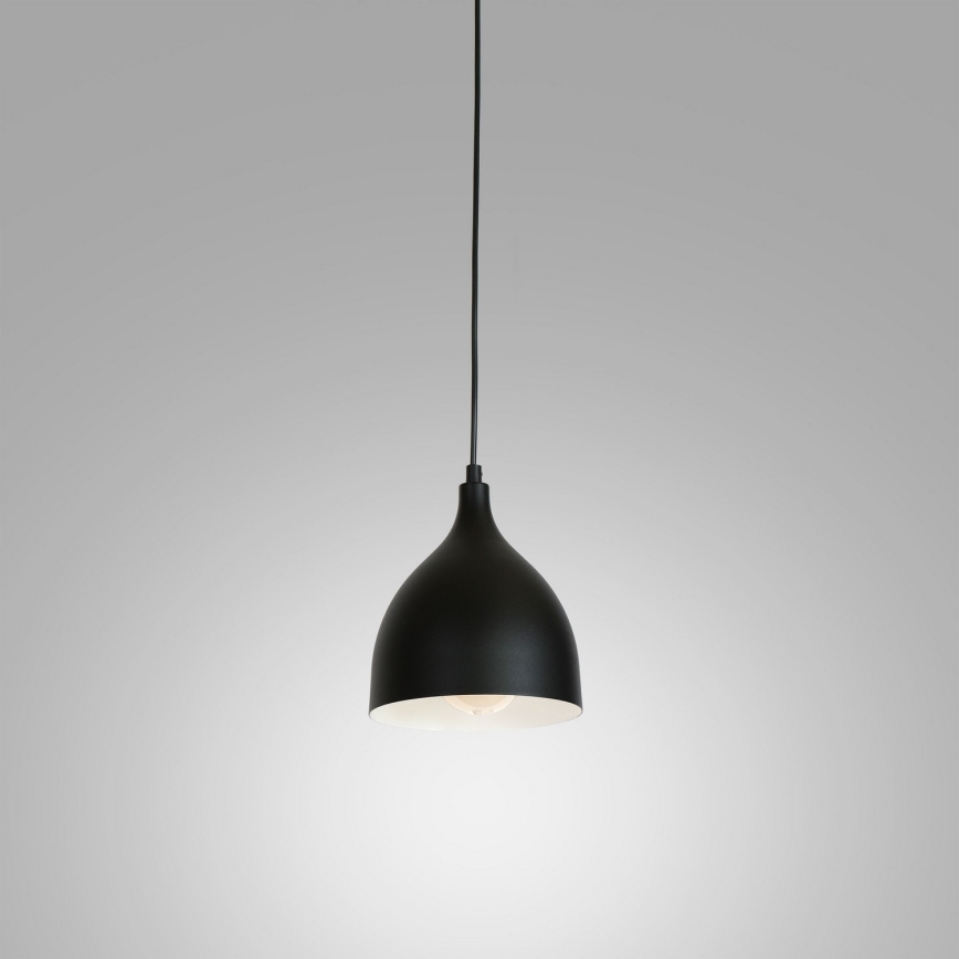 Ljuskrona med textilsladd NOAK 1xE27/15W/230V svart