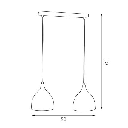 Ljuskrona med textilsladd NOAK 2xE27/15W/230V vit
