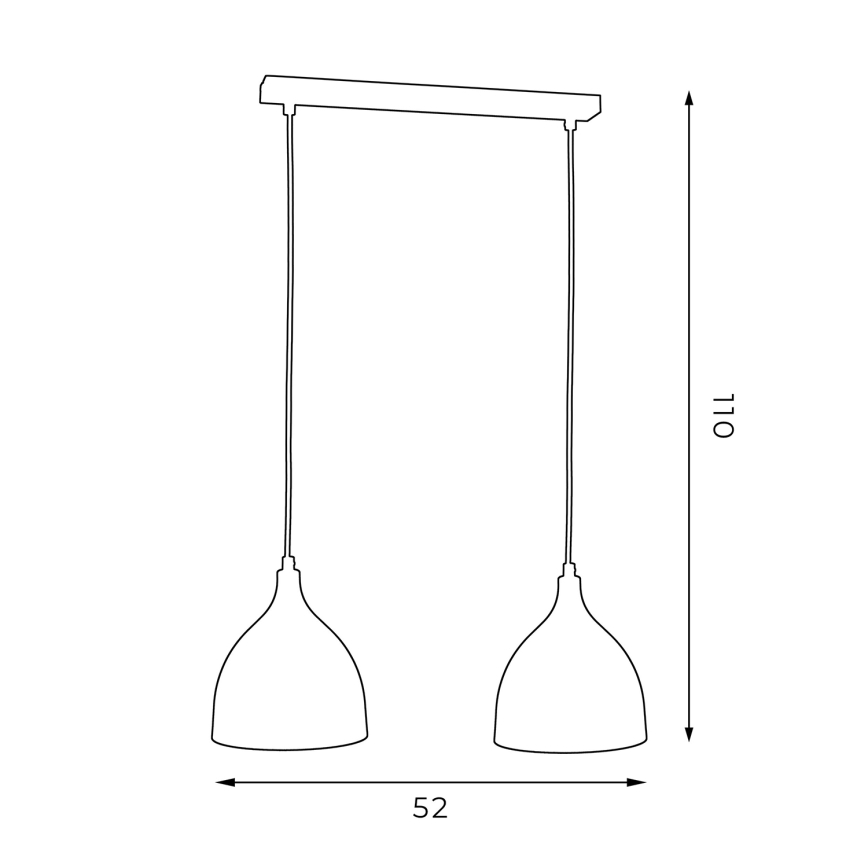 Ljuskrona med textilsladd NOAK 2xE27/15W/230V vit