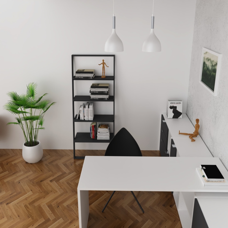 Ljuskrona med textilsladd NOAK 2xE27/15W/230V vit/skinande krom