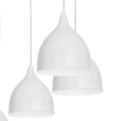 Ljuskrona med textilsladd NOAK 5xE27/15W/230V grå