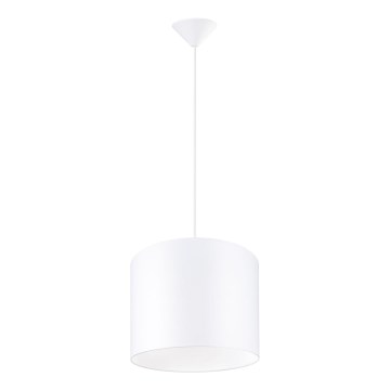 Ljuskrona med textilsladd NOVA 1xE27/15W/230V diameter 30 cm vit