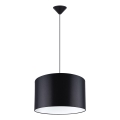 Ljuskrona med textilsladd NOVA 1xE27/15W/230V diameter 40 cm svart