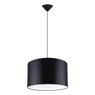 Ljuskrona med textilsladd NOVA 1xE27/15W/230V diameter 40 cm svart