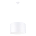Ljuskrona med textilsladd NOVA 1xE27/15W/230V diameter 40 cm vit