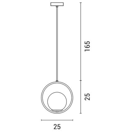 Ljuskrona med textilsladd ORBA 1xE27/15W/230V mässing