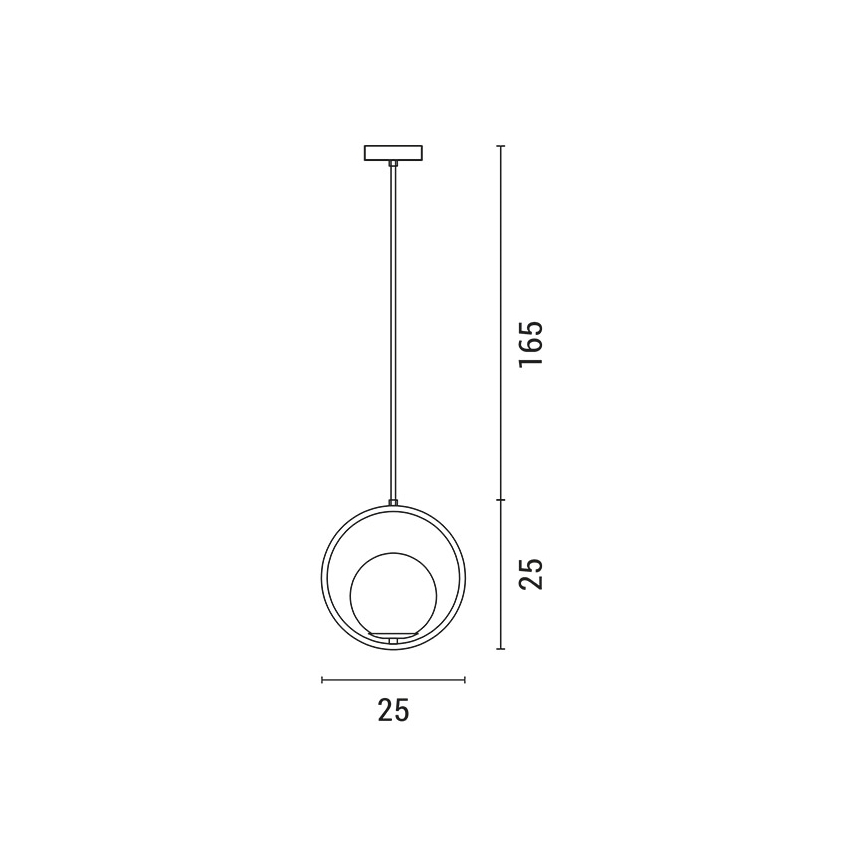 Ljuskrona med textilsladd ORBA 1xE27/15W/230V mässing