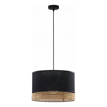 Ljuskrona med textilsladd PAGLIA 1xE27/15W/230V svart/rotting