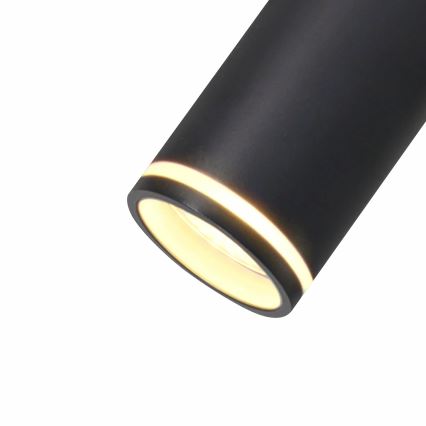 Ljuskrona med textilsladd PARIS 6xGU10/12W/230V svart