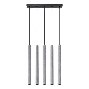 Ljuskrona med textilsladd PASTELO 5xG9/8W/230V betong