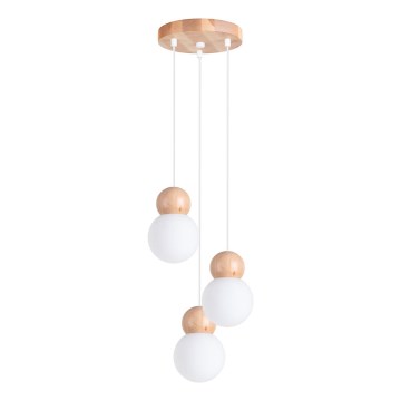 Ljuskrona med textilsladd PEKKA 3xG9/8W/230V vit