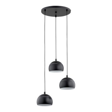 Ljuskrona med textilsladd PLUS 3xE14/40W/230V diameter 40 cm