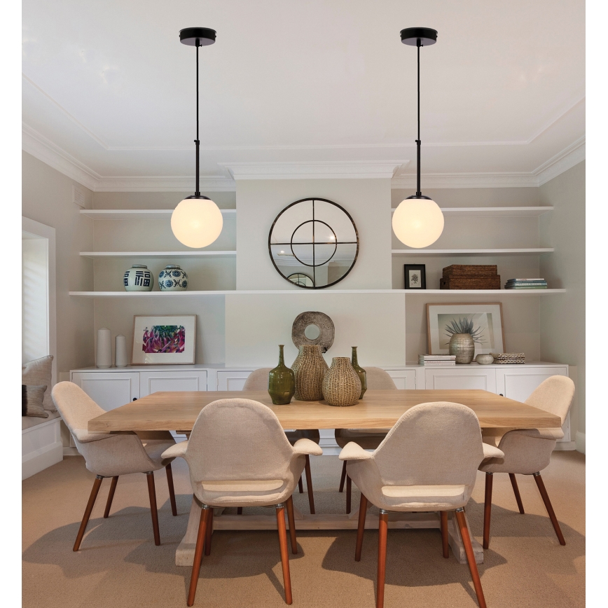 Ljuskrona med textilsladd POMPEI 1xE27/40W/230V svart