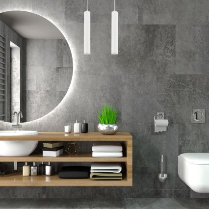 Ljuskrona med textilsladd PORTER 1xGU10/8W/230V vit