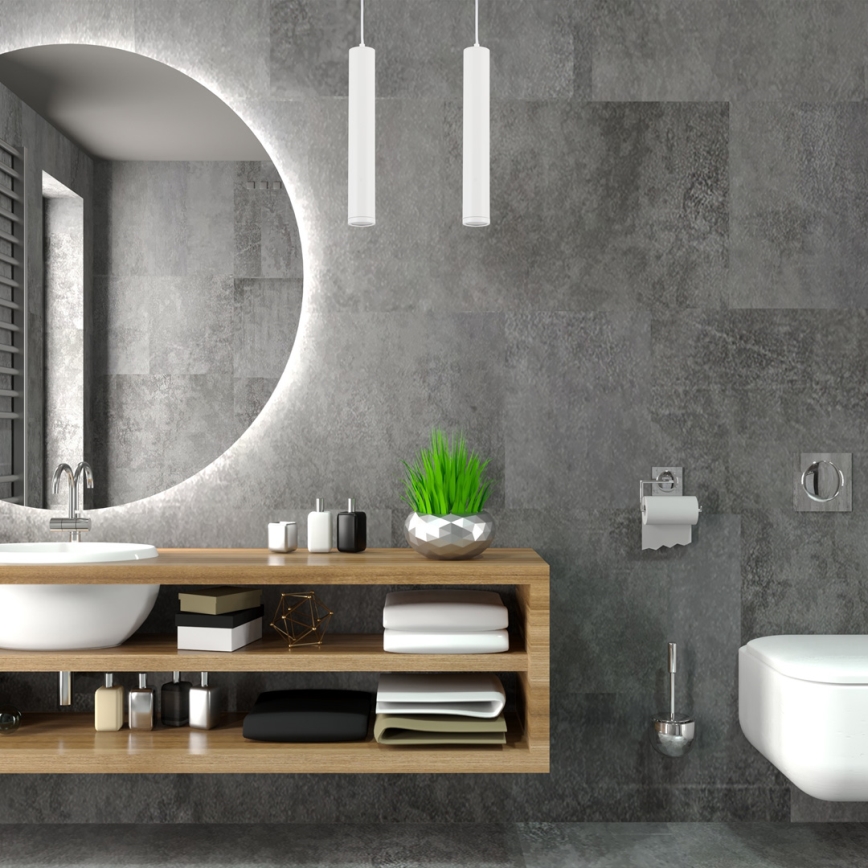 Ljuskrona med textilsladd PORTER 1xGU10/8W/230V vit