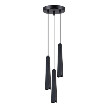 Ljuskrona med textilsladd PRYSM 3xG9/8W/230V svart