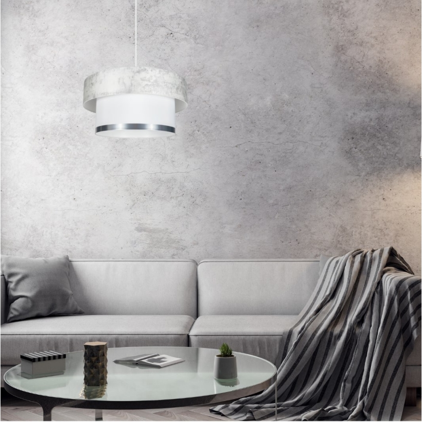 Ljuskrona med textilsladd RESSA 1xE27/60W/230V grädde