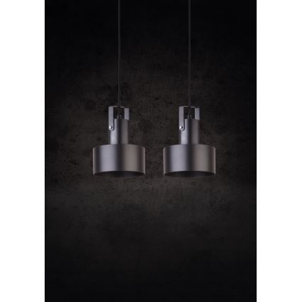 Ljuskrona med textilsladd RIF 2xE27/60W/230V svart