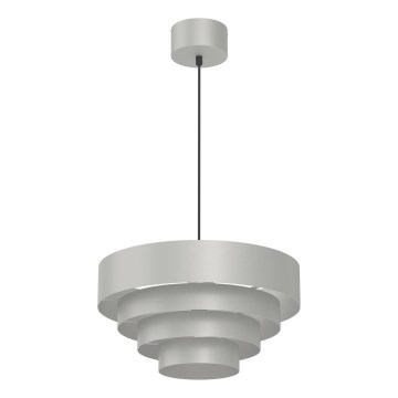 Ljuskrona med textilsladd RINGS 1xE27/15W/230V skinande krom